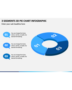 3 Segments 3D Pie Chart Infographic Slide 1