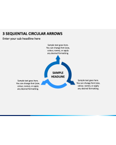 3 Sequential Circular Arrows PPT Slide 1
