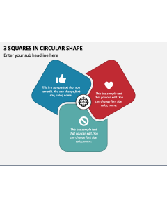 3 Squares in Circular Shape PPT Slide 1