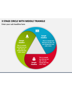 3 Stage Circle with Middle Triangle PPT Slide 1