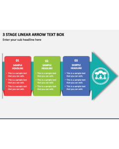 3 Stage Linear Arrow Text Box PPT Slide 1