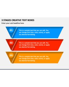 3 Stages Creative Text Boxes PPT Slide 1