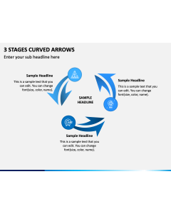3 Stages Curved Arrows PPT Slide 1
