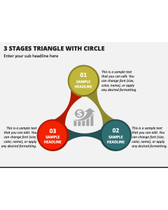 3 Stages Triangle with Circle PPT Slide 1