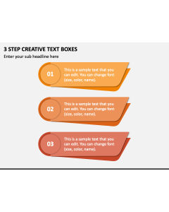 3 Step Creative Text Boxes PPT Slide 1