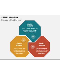 3 Steps Hexagon PPT Slide 1