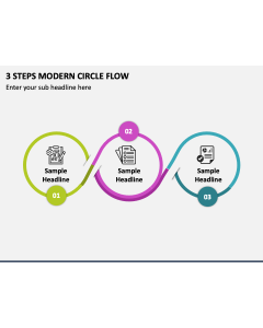 3 Steps Modern Circle Flow PPT Slide 1