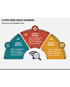 3 Steps Semi Circle Diagram PPT Slide 1