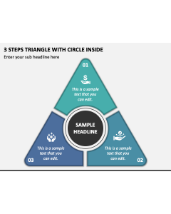 3 Steps Triangle with Circle Inside PPT Slide 1