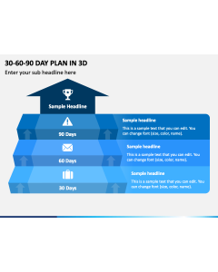 30 60 90 Day Plan in 3D PPT Slide 1