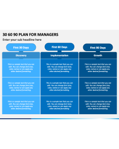 30 60 90 Plan For Managers PPT Slide 1