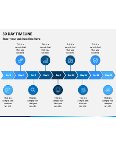30 Day Timeline PPT Slide 1