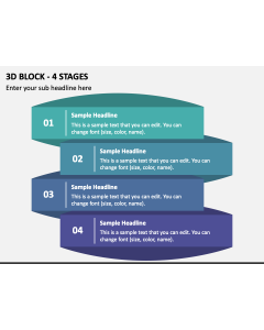 3D Block - 4 Stages PPT Slide 1