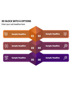 3D Block with 6 Options PPT Slide 2