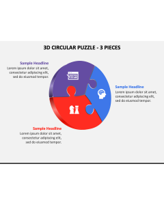 3d Circular Puzzle - 3 Pieces PPT Slide 1