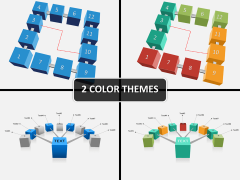 3d cubes process PPT cover slide 