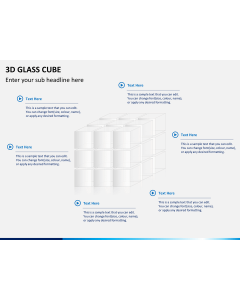 3D glass cube PPT slide 1