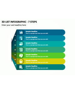 3D List Infographic - 7 Steps PPT Thumbnail