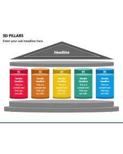 3D Pillars PPT Slide 1