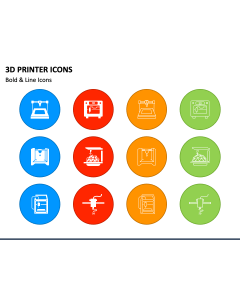 3D Printer Icons PPT Slide 1