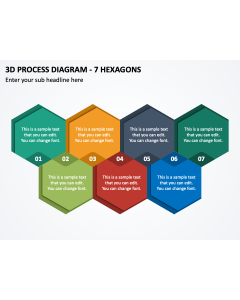 3D Process Diagram - 7 Hexagons PPT Thumbnail