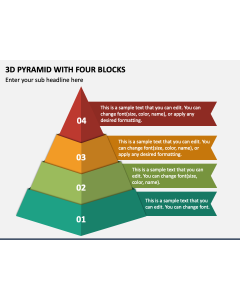 3D Pyramid with Four Blocks PPT Slide 1