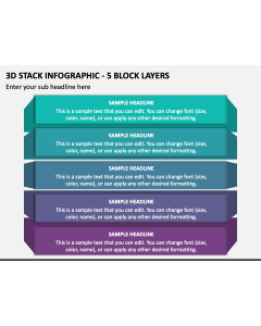 3d Stack Infographic - 5 Block Layers PPT Slide 1
