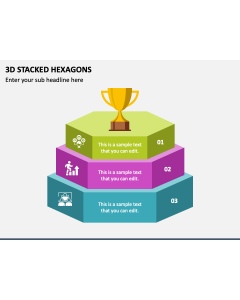 3d Stacked Hexagons PPT Slide 1