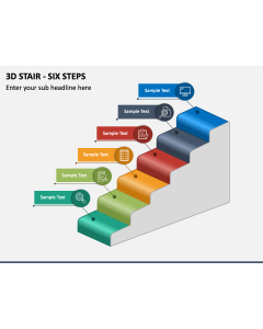 3D Stair - Six Steps PPT Slide 2