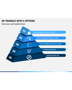 3D Triangle With 5 Options Slide 1