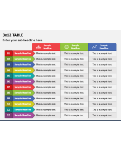 3x12 Table PPT Slide 1