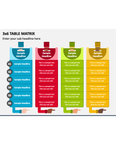 3x6 Table Matrix PPT Slide 1