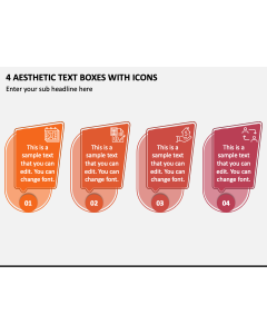 4 Aesthetic Text Boxes with Icons PPT Slide 1