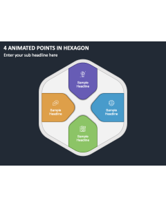 4 Animated Points in Hexagon PPT Thumbnail