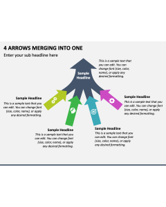 4 Arrows Merging into One PPT Slide 1