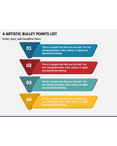 4 Artistic Bullet Points List PPT Slide 1