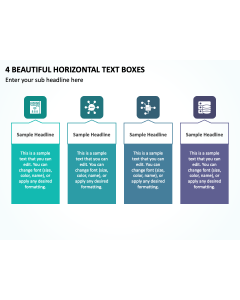 4 Beautiful Horizontal Text Boxes PPT Thumbnail