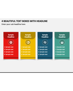 4 Beautiful Text Boxes with Headline PPT Slide 1