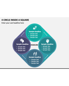 4 Circle Inside A Square PPT Slide 1