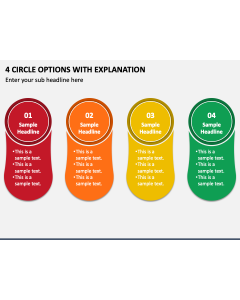 4 Circle Options with Explanation PPT Slide 1