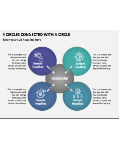 4 Circles Connected with A Circle PPT Slide 1