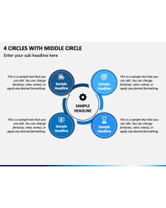 4 Circles with Middle Circle PPT Slide 1