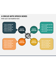 4 Circles with Speech Boxes PPT Slide 1