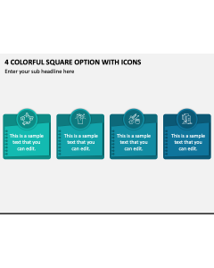 4 Colorful Square Option with Icons PPT Slide 1