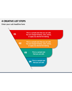 4 Creative List Steps PPT Slide 1