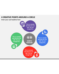 4 Creative Points around a Circle PPT Slide 1