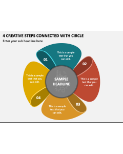4 Creative Steps Connected with Circle PPT Slide 1