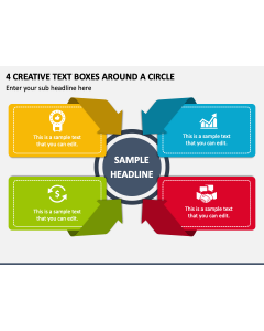 4 Creative Text Boxes around a Circle PPT Slide 1