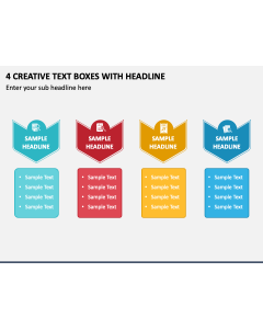 4 Creative Text Boxes with Headline PPT Slide 1