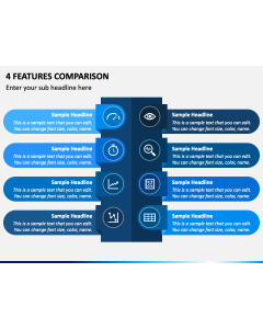 4 Features Comparison PPT Slide 1